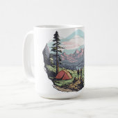 屋外ユニーク、レトロ/ヴィンテージグラフィック コーヒーマグカップ (正面左)