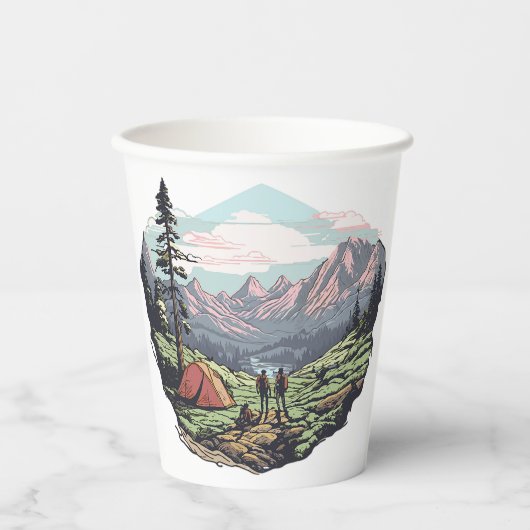 屋外ユニーク、レトロ/ヴィンテージグラフィック 紙コップ (正面)