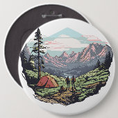 屋外ユニーク、レトロ/ヴィンテージグラフィック 缶バッジ (正面&裏面)