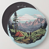 屋外ユニーク、レトロ/ヴィンテージグラフィック 缶バッジ (正面&裏面)