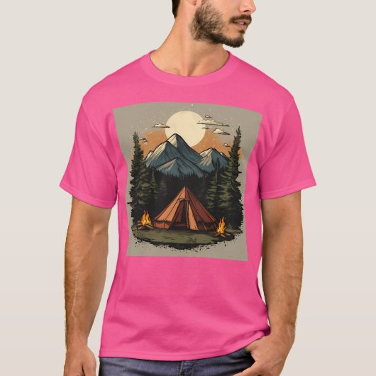 屋外ランドスケープマウンテンズデザインアクティブ Tシャツ (正面)