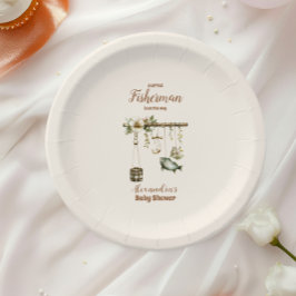 屋外リトルフィッシャーマン魚釣りベビーシャワー ペーパープレート