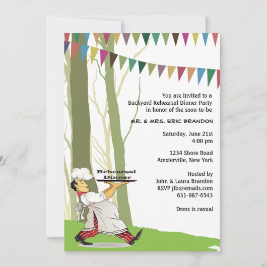 屋外リハーサルディナーパーティの招待状 招待状 (正面)