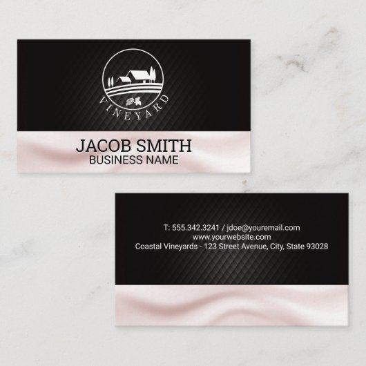屋外ワイン |絹のカーテンの背景 名刺 (正面/裏面)