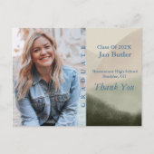 屋外写真 卒業発表 & 感謝 ポストカード (正面)