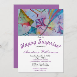 屋外凧驚飛んでいるきパーティの招待状 招待状