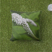 屋外可逆グリーンおよび白い花枕 アウトドアクッション (芝生)