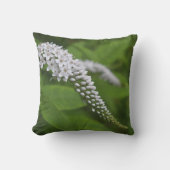 屋外可逆グリーンおよび白い花枕 アウトドアクッション (正面)
