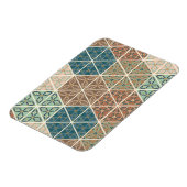 屋外地域XI |青と緑の部族のパターン マグネット (左側)