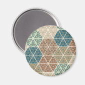 屋外地域XI |青と緑の部族のパターン マグネット (正面/裏面)