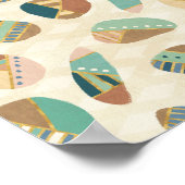 屋外地理ステップ |ティール（緑がかった色）パターン ポスター (角)