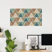 屋外地理ステップ |幾何学的パターン ポスター (ホームオフィス)