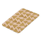 屋外地理ステップ |金ゴールドとサンゴの幾何学的パターン マグネット (左側)