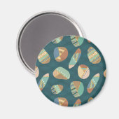 屋外地理第XII |青と緑の幾何学的パターン マグネット (正面/裏面)