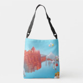 屋外市場おもしろい クロスボディバッグ (裏面)