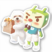 屋外市場おもしろい シール (正面)