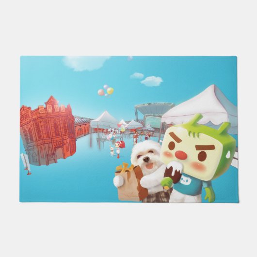 屋外市場おもしろい ドアマット (正面)