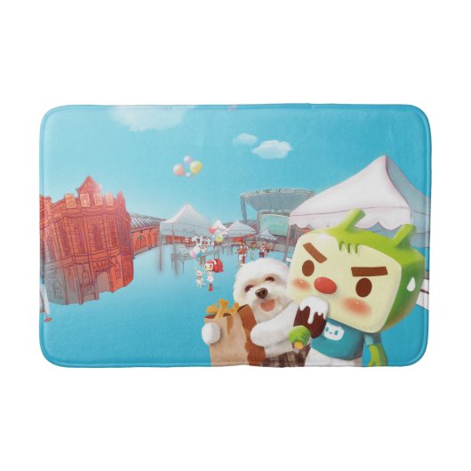 屋外市場おもしろい バスマット (正面)