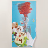 屋外市場おもしろい ビーチタオル (正面)