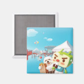 屋外市場おもしろい マグネット (正面/裏面)