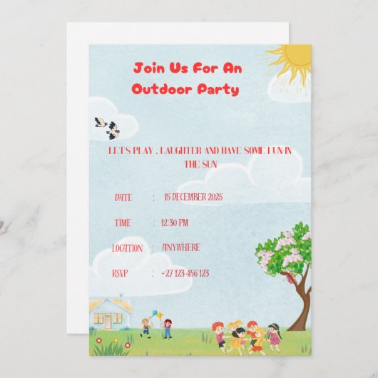 屋外招待状 招待状 (正面/裏面)