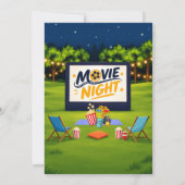 屋外映画の夜の誕生日パーティー招待状 招待状 (裏面)