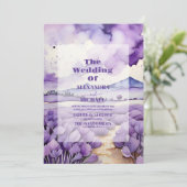 屋外植物性ラベンダー結婚ズ 招待状 (スタンド正面)