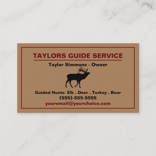 屋外狩りガイドサービスプロフェッショナル 名刺 (正面)