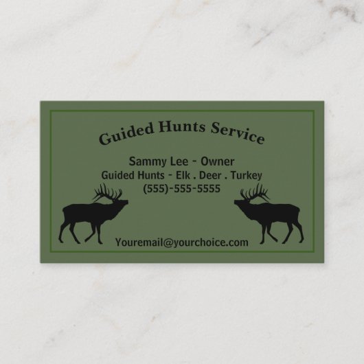 屋外狩りガイドサービスプロフェッショナル 名刺 (正面)