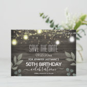 屋外用 ライトストリング 50歳の誕生日 Save the Date 招待状 (スタンド正面)