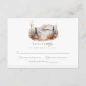 屋外秋マウンテンウェディングRSVPエンクロージャカード エンクロージャーカード (正面)