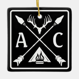 屋外素朴イニシャルエンブレム セラミックオーナメント