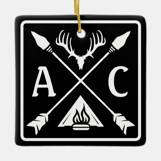 屋外素朴イニシャルエンブレム セラミックオーナメント (正面)