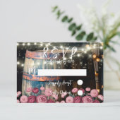 屋外素朴ウイスキー結婚樽 出欠カード (スタンド正面)