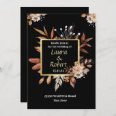 屋外素朴秋フラワーズ結婚式招待状 招待状 (正面/裏面)