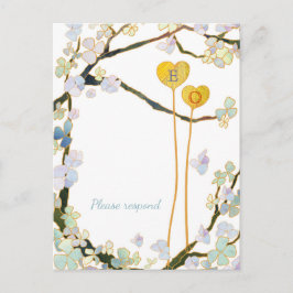 屋外結婚の食事の選択RSVP インビテーションポストカード