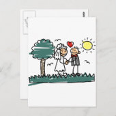 屋外結婚自然グリーン結婚ズ ポストカード (正面/裏面)