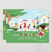 屋外絵画パーティの招待状 招待状 (正面/裏面)