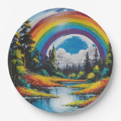 屋外自然フォレストリバーアンドレインボー ペーパープレート (正面)