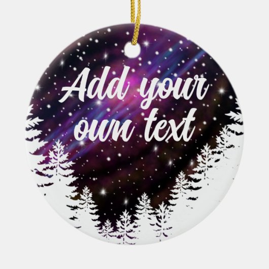 屋外自然夜空 – カスタマイズ可能な文字 セラミックオーナメント (正面)