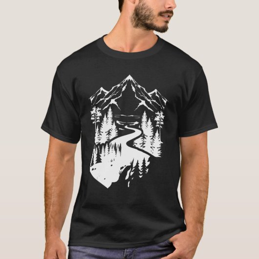 屋外自然山樹木野生生物フォレストハイク Tシャツ (正面)