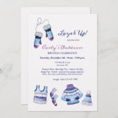 屋外誕生日パーティー遊のために積み重ねる 招待状 (正面/裏面)