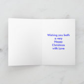 屋外飾のクリスマスツリーの祖父母 シーズンカード (内部)