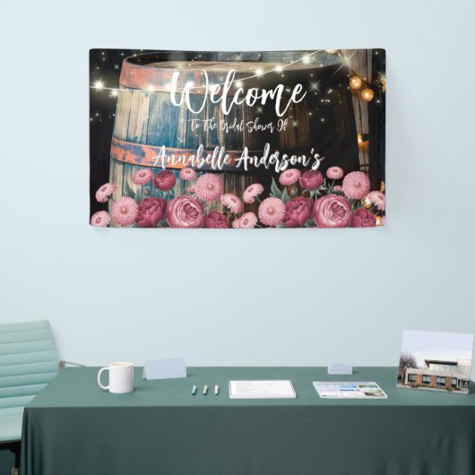 屋外 ウイスキーバレルのウェディングシャワーの歓迎 横断幕 (トレードショー)