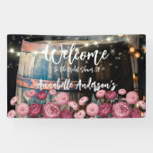 屋外 ウイスキーバレルのウェディングシャワーの歓迎 横断幕 (横)