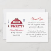 屋外BBQベビーシャワーサンキューカード 招待状 (正面)