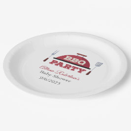 屋外BBQベビーシャワー紙プレート ペーパープレート