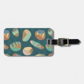 屋外Geo XII|青と緑の幾何パターン ラゲッジタグ (正面横)