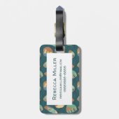 屋外Geo XII|青と緑の幾何パターン ラゲッジタグ (裏面縦)