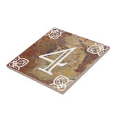 屋家番号-石板のスペインのな白 タイル (側面)